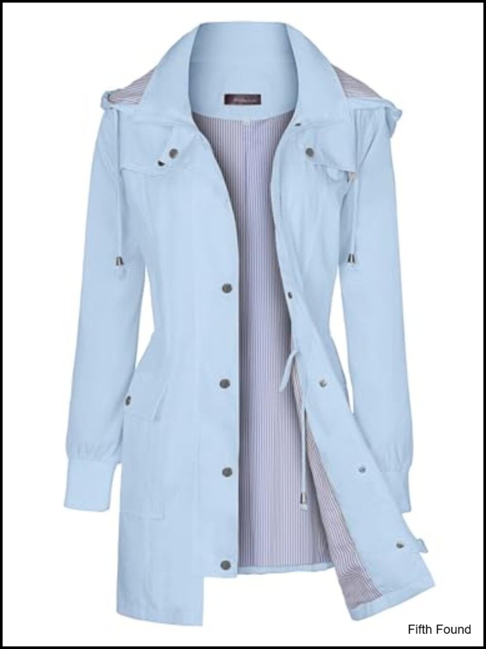 Waterproof Striped Lightweight Hooded Raincoat Windbreaker Outdoor Women